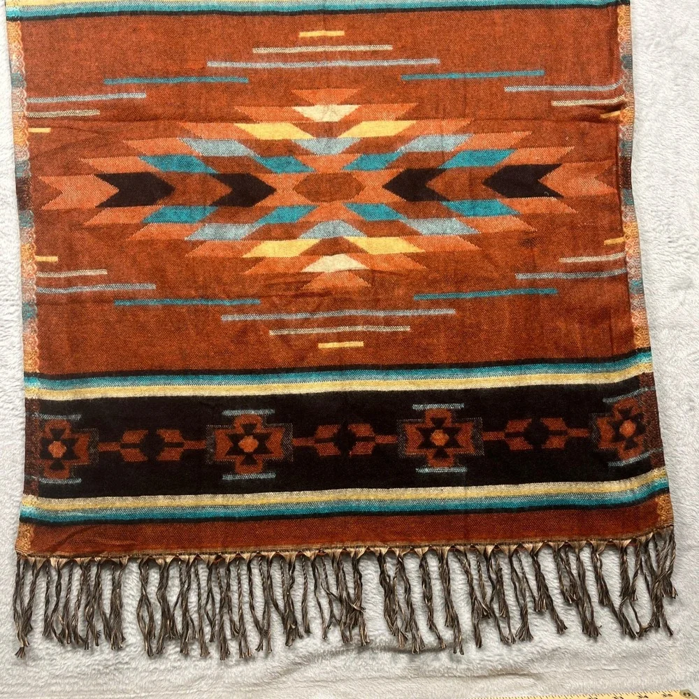 El Paso Saddleblanket Co Table Runner 40x27 Rust Geometric Southwestern